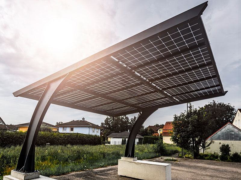 Green Energy Double Solar Carport für zwei Fahrzeuge