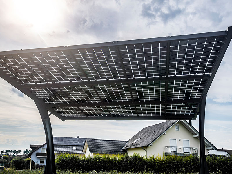 Ansicht Stahl Solar-Carport Front